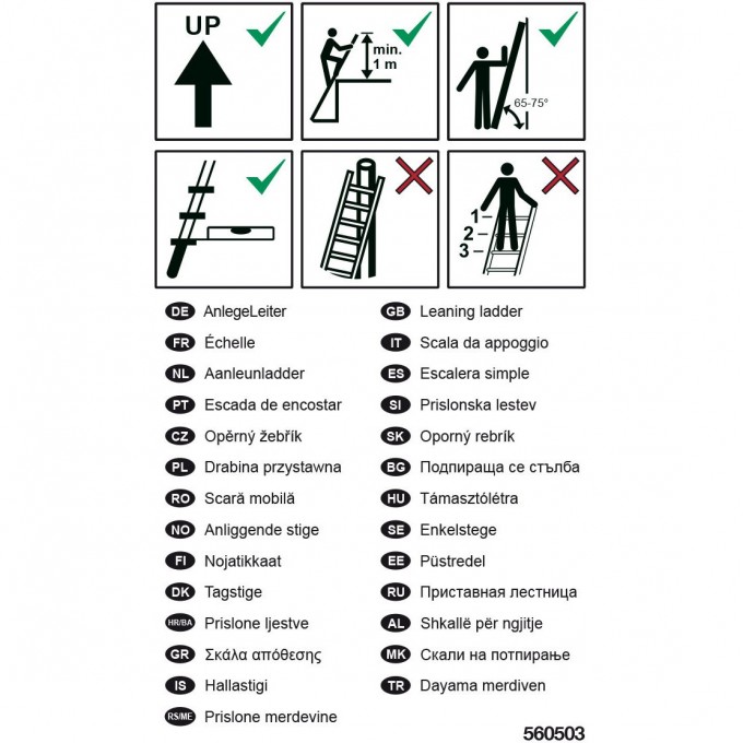 Наклейка "Информация о приставных лестницах" KRAUSE 200204 Наклейка "Информация о приставных лестницах" KRAUSE 200204