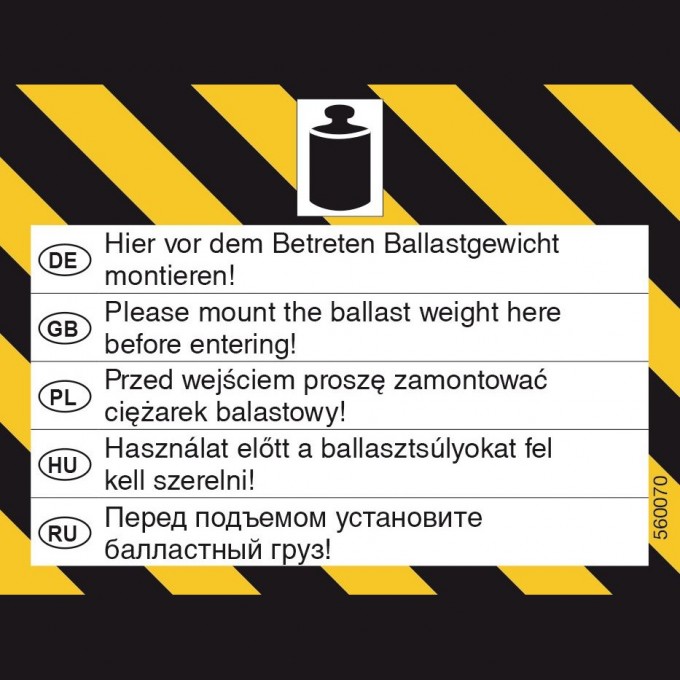 Наклейка "Внимание! Балластный груз" KRAUSE 200068 Наклейка "Внимание! Балластный груз" KRAUSE 200068