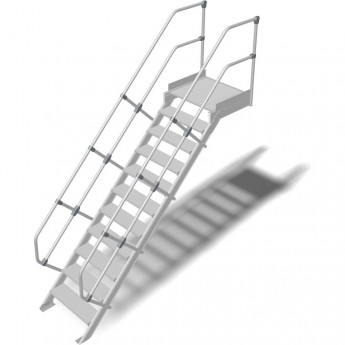 Трап с платформой стационарный KRAUSE 11 ступеней, ширина 1000 мм 60°