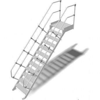 Трап с платформой стационарный KRAUSE 12 ступеней, ширина 1000 мм 45°
