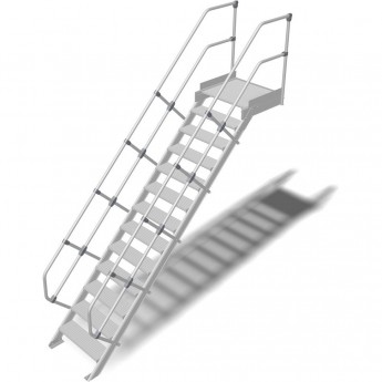Трап с платформой стационарный KRAUSE 13 ступеней, ширина 1000 мм 45°