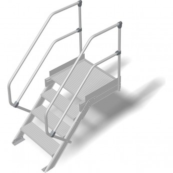 Трап с платформой стационарный KRAUSE 4 ступени, ширина 1000 мм 60°