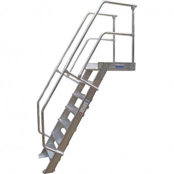 Трап с платформой стационарный KRAUSE 6 ступеней, ширина 1000 мм 60°