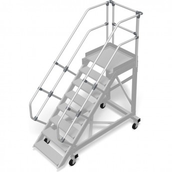 Трап с платформой стационарный KRAUSE 8 ступеней, ширина 1000 мм 45°